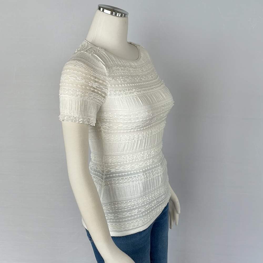 WHBM Lace Top Stretchy Ecru XX Small - Picture 9 of 15